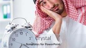  Presentation with arab - Amazing slide deck having arab-businessman-working backdrop and a lemonade colored foreground