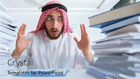  Presentation with doing the right thing - Cool new slide set with arab-businessman-working backdrop and a light blue colored foreground