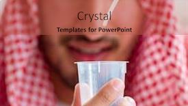  Presentation with drinking water - Slide deck with arab-chemist-checking-the-quality background and a red colored foreground