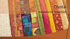 Presentation with colorful fabric - Beautiful presentation featuring arab clothing - colorful turkish fabric samples backdrop and a  colored foreground
