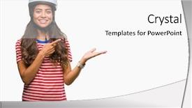  Presentation with cyclist - Audience pleasing presentation theme consisting of arab cyclist woman wearing safety backdrop and a  colored foreground