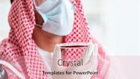  Presentation with chemist - Slides featuring arab-doctor-chemist-studying-new background and a lemonade colored foreground