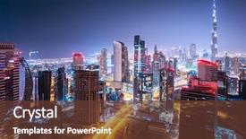  Presentation with arab - Beautiful slides featuring arab emirates modern futuristic architecture backdrop and a tawny brown colored foreground
