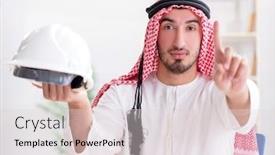  Presentation with project - Amazing slides having arab-engineer-working-on-new backdrop and a lemonade colored foreground