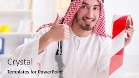  Presentation with project - Audience pleasing slide deck consisting of arab-engineer-working-on-new backdrop and a lemonade colored foreground