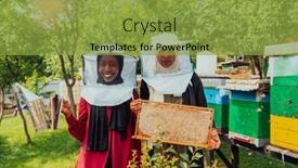  Presentation with businesses - Presentation design consisting of arab-investors-checking-the-quality background and a yellow colored foreground