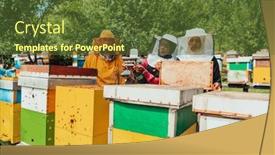  Presentation with investing - PPT theme enhanced with arab-investors-checking-the-quality background and a tawny brown colored foreground