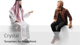 Presentation with arab - PPT theme enhanced with arab-man-in-a-thobe background and a light gray colored foreground