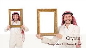  Presentation with diversity - Slide set featuring arab-man-in-diversity-concept background and a lemonade colored foreground