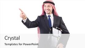  Presentation with diversity - Audience pleasing PPT theme consisting of arab man in diversity concept backdrop and a white colored foreground