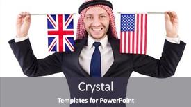  Presentation with diversity - Amazing presentation having arab man in diversity concept backdrop and a dark gray colored foreground