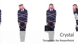  Presentation with human resource management resources concept - PPT layouts enhanced with arab man in time management background and a white colored foreground