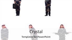  Presentation with human resource management resources concept - PPT theme featuring arab man in time management background and a white colored foreground