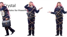  Presentation with time management - Presentation theme enhanced with arab man in time management background and a lemonade colored foreground