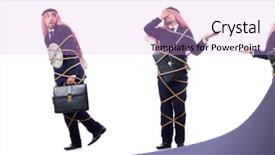  Presentation with human resource management resources concept - PPT theme with arab man in time management background and a lavender colored foreground