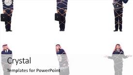  Presentation with human resource management resources concept - Beautiful slide deck featuring arab man in time management backdrop and a white colored foreground