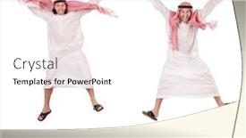  Presentation with arab - Theme with arab-man-isolated-on-white background and a white colored foreground