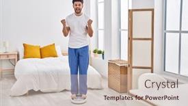  Presentation with loss - Presentation consisting of arab-man-looking-at-weight background and a soft green colored foreground