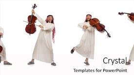  Presentation with musical instrument - Presentation with arab man playing musical instrument background and a white colored foreground