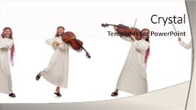  Presentation with musical instrument - Audience pleasing slides consisting of arab man playing musical instrument backdrop and a lemonade colored foreground