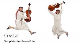  Presentation with musical instrument - PPT theme with arab man playing musical instrument background and a white colored foreground