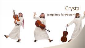  Presentation with arab music - Colorful slide set enhanced with arab man playing musical instrument backdrop and a cream colored foreground