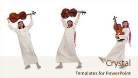  Presentation with arab music - Beautiful PPT theme featuring arab man playing musical instrument backdrop and a lemonade colored foreground