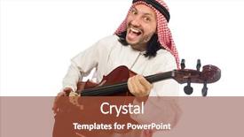  Presentation with arab music - Presentation theme consisting of arab man playing musical instrument background and a tawny brown colored foreground