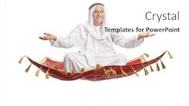  Presentation with carpet - Theme having arab-man-sitting background and a white colored foreground