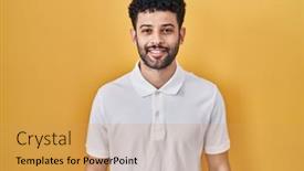  Presentation with cool - PPT theme having arab-man-standing-over-yellow background and a yellow colored foreground