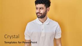  Presentation with yellow - Presentation design having arab-man-standing-over-yellow background and a yellow colored foreground