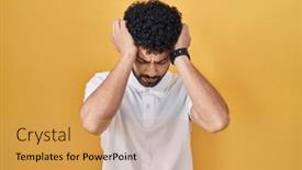 Presentation with migraine - Presentation theme featuring arab-man-standing-over-yellow background and a yellow colored foreground