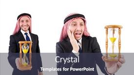  Presentation with thinking - Colorful slide set enhanced with arab-man-thinking-about-passage backdrop and a tawny brown colored foreground