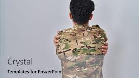  Presentation with self love - Theme enhanced with arab-man-wearing-camouflage-army background and a light gray colored foreground