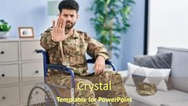  Presentation with sing - Slides with arab-man-wearing-camouflage-army background and a violet colored foreground