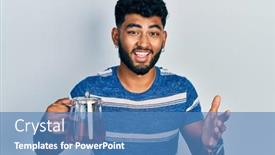  Presentation with traditional - PPT theme having arab-man-with-beard-holding background and a teal colored foreground