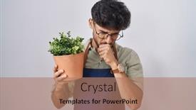  Presentation with health-care - Presentation theme with arab-man-with-beard-holding background and a coral colored foreground