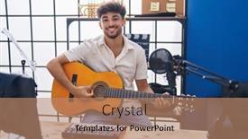  Presentation with arab music - PPT layouts enhanced with arab-man-with-beard-playing background and a coral colored foreground