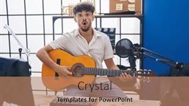  Presentation with music classic - PPT layouts with arab-man-with-beard-playing background and a coral colored foreground