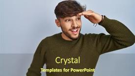  Presentation with far away - Presentation design having arab-man-with-beard-standing background and a tawny brown colored foreground