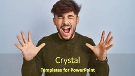  Presentation with closed - Slide set enhanced with arab-man-with-beard-standing background and a tawny brown colored foreground