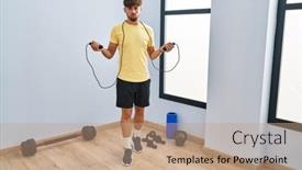  Presentation with training - Presentation with arab-man-with-beard-training background and a  colored foreground