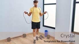  Presentation with training - PPT theme having arab-man-with-beard-training background and a  colored foreground