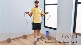  Presentation with training - Presentation consisting of arab-man-with-beard-training background and a  colored foreground