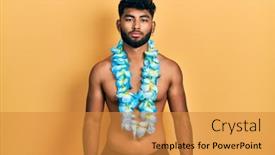  Presentation with arab - Presentation design featuring arab-man-with-beard-wearing background and a gold colored foreground