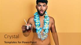  Presentation with arab - PPT theme having arab-man-with-beard-wearing background and a gold colored foreground