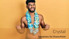  Presentation with arab - Presentation theme consisting of arab-man-with-beard-wearing background and a gold colored foreground