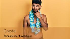  Presentation with arab - Slides having arab-man-with-beard-wearing background and a gold colored foreground