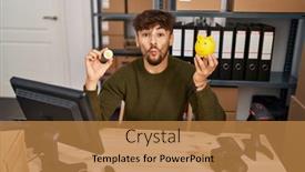  Presentation with arab - PPT theme consisting of arab-man-with-beard-working background and a gold colored foreground