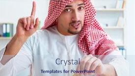  Presentation with mining - Slide set enhanced with arab man with bitcoin in cryptocurrency mining concept background and a lemonade colored foreground